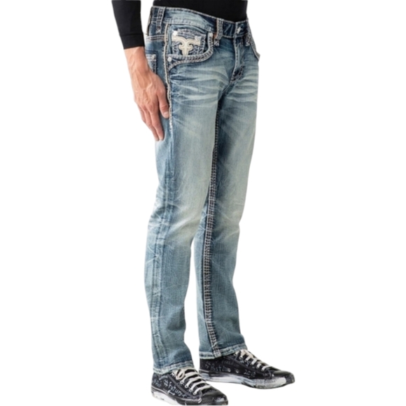 🆕️Rock Revival Alt Straight Leg Jeans. (Baird A203). Men's Size: W38x34L - Picture 4 of 12